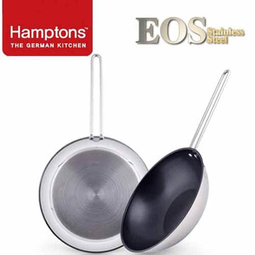 [Hamptons]독일 햄튼 EOS 스텐 인덕션 겸용 후라이팬 2종-(원형28cm+궁중팬28cm)