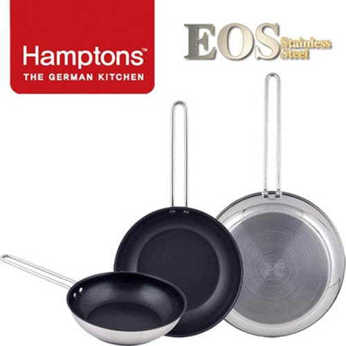 [Hamptons]독일 햄튼 EOS 스텐 인덕션 겸용 후라이팬 3종-(원형팬22cm+원형팬26cm+원형팬28cm)
