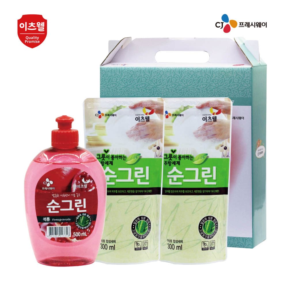 CJ이츠웰 순그린석류500ml,순그린리필300ml2개 3종세트 00473