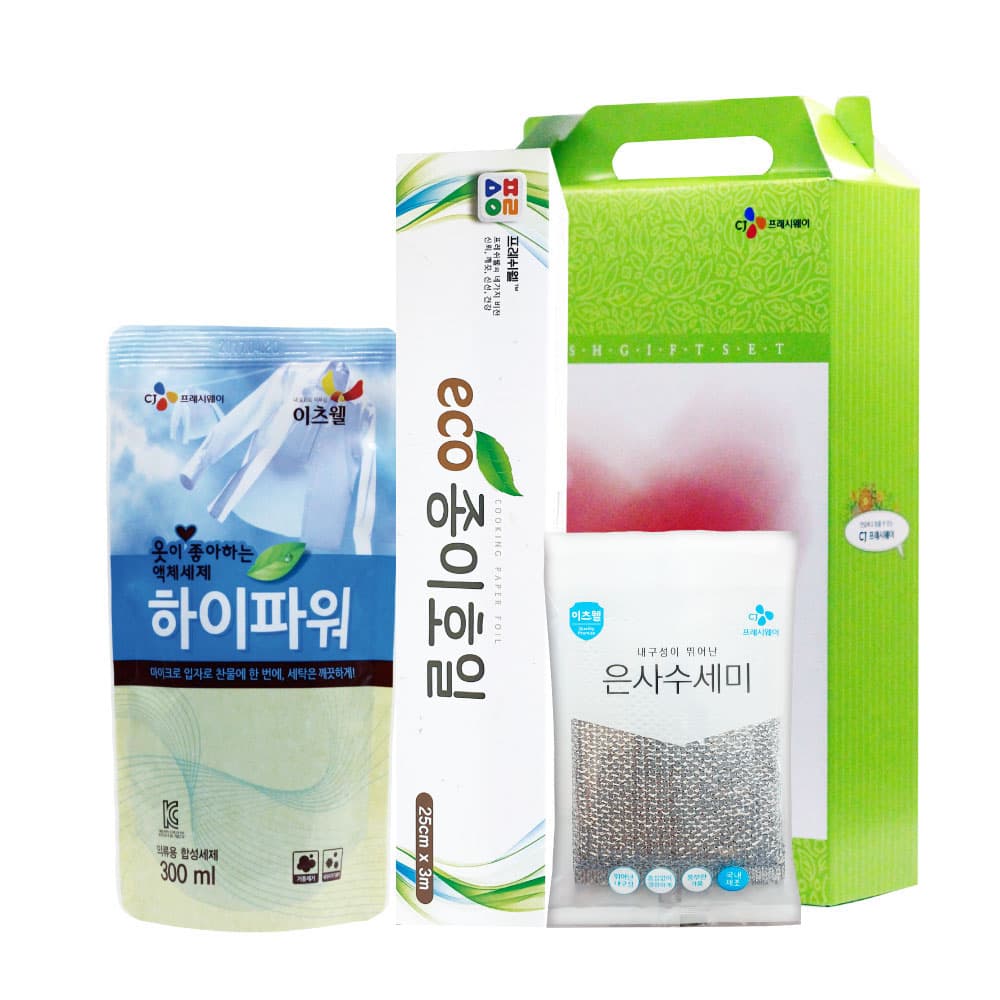 CJ하이파워(리필),수세미,종이호일3종세트 02038