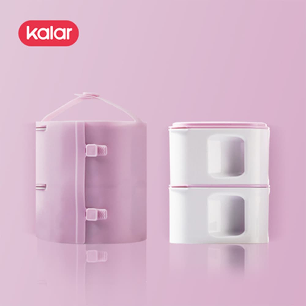 [Kalar] 칼라 2단 도시락 파스텔핑크