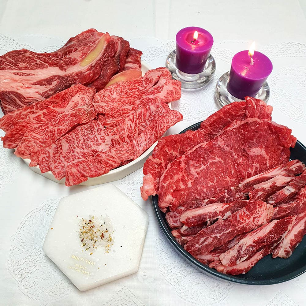 소고기 한상특선모듬 800g (꽃등심,채끝살,갈비살,특수부위)
