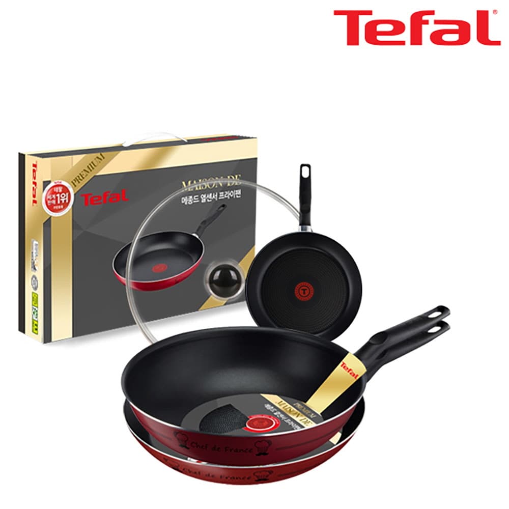 테팔 메종드 열센서 프리미엄 프라이팬 20cm+28cm+멀티팬 28cm+유리뚜껑 CT1-MFP2028W28G
