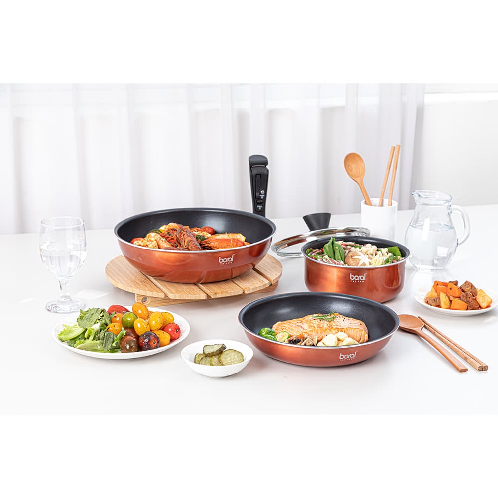 보랄 IH 분리형 후라이팬 & 냄비&멀티핸들 프리미엄 5종세트 BR-FP500S