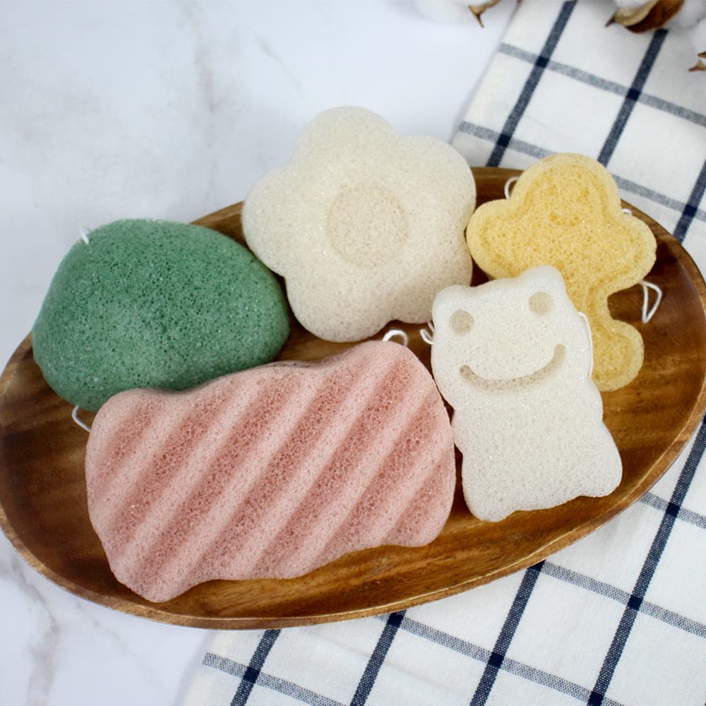 천연 곤약스펀지(아기곰,개구리,꽃잎,쿠키맨,아기돼지,아기코끼리) 택1