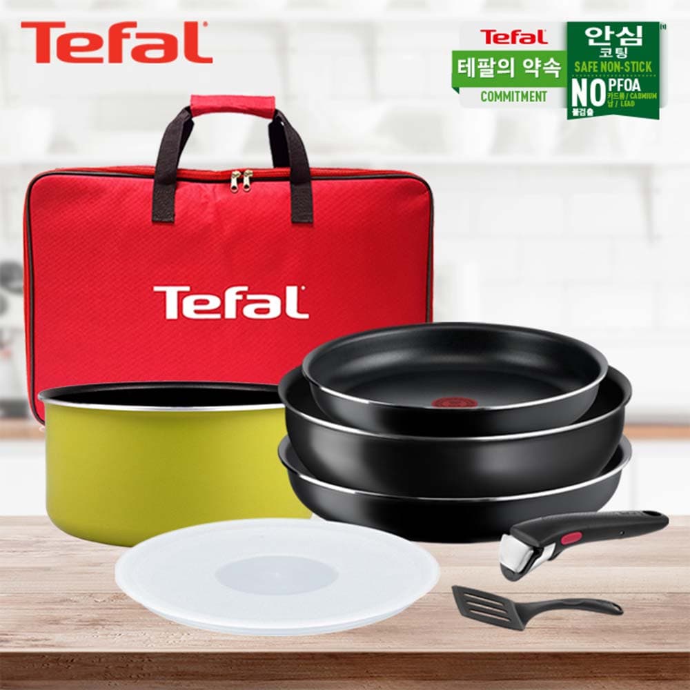 테팔 G6 매직핸즈 블루 라군 멀티 6P 세트+매직핸즈 쿡인컬러 냄비 18cm+리빙멀티백 TFC-BMHM6CMHMP8MB