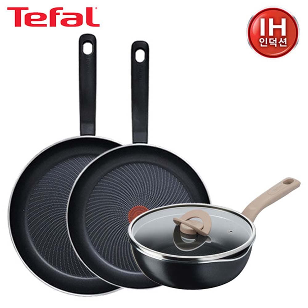 테팔 퍼펙트 쿠킹 다크 인덕션 프라이팬 28cm+30cm+G6 원픽 냄비팬 22cm(블랙) TFC-PC830OP2BL