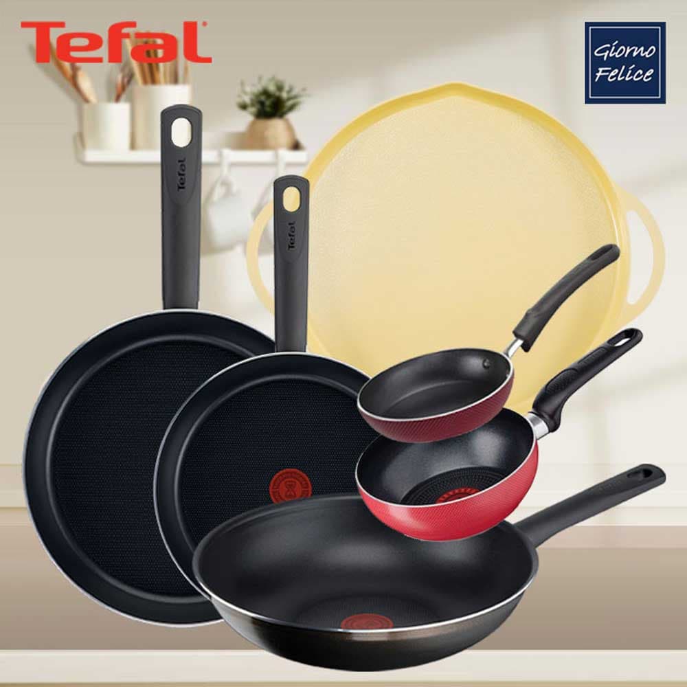 테팔 초코브라우니 티타늄 프라이팬 24cm+30cm+멀티팬 28cm+미니팬 12cm+미니볶음팬 16cm+죠르노펠리체 인덕션 멀티 그리들 34cm 옐로 TFC-CB430WEP12WIGY
