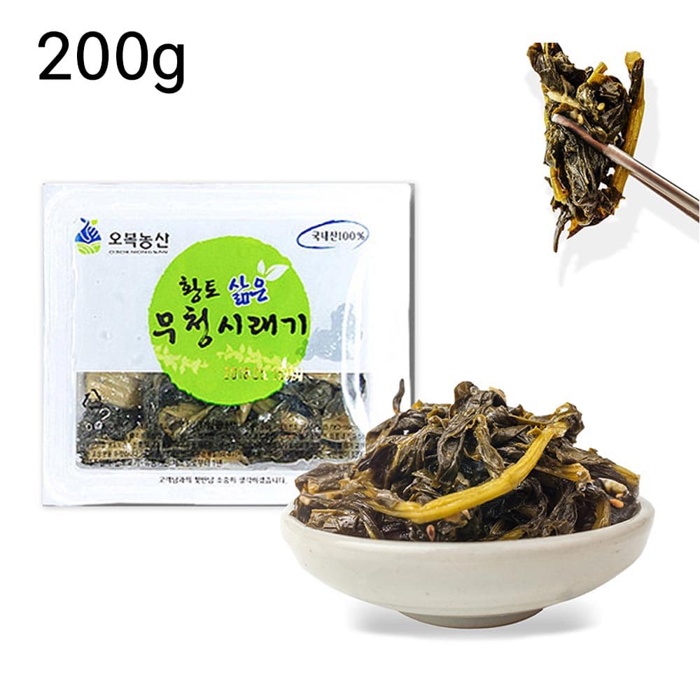땅끝마음 전북 고창 부드럽고 간편한 껍질 안 벗기고 바로 먹는 무청시래기 200g x 12개