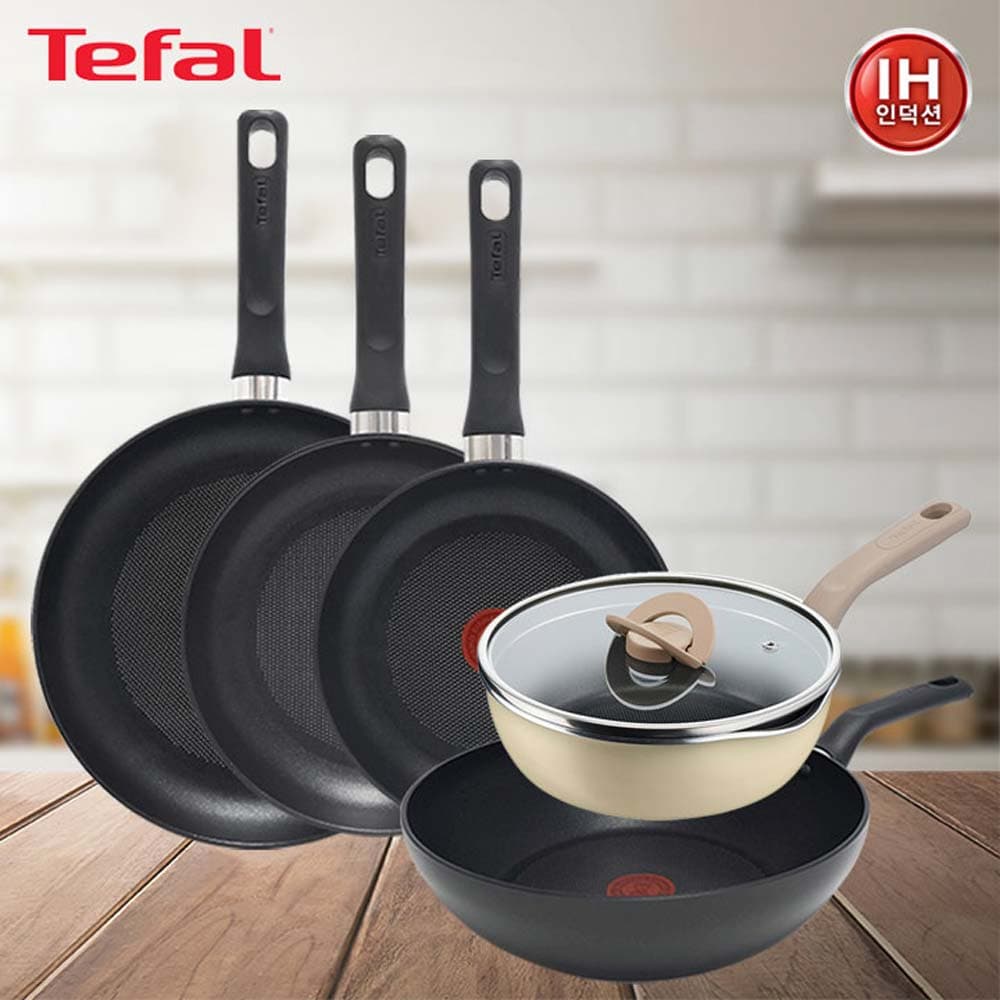테팔 인덕션 델리커시 티타늄 프라이팬 22cm+24cm+28cm+멀티팬 28cm+G6 원픽 냄비팬 22cm_베이지 TFC-ID248WOP2B
