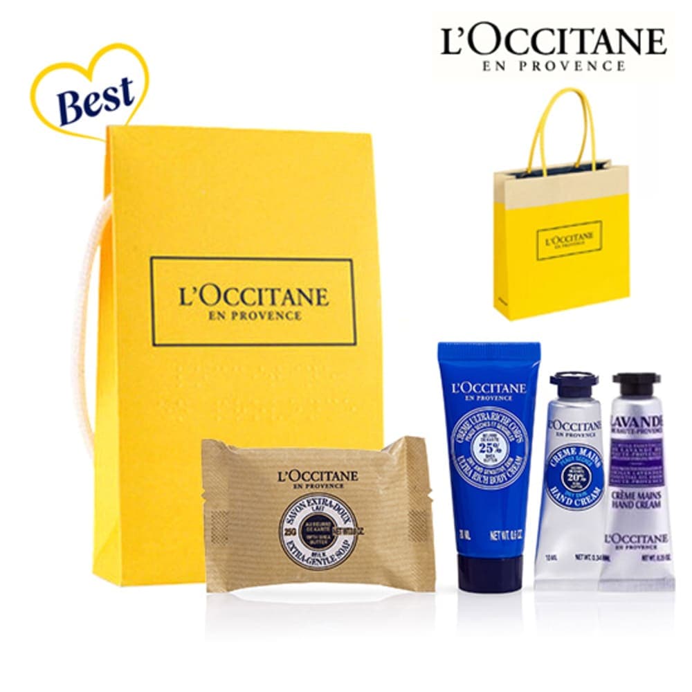 록시땅 미니 시어 버터 3+1 한정판 기프트세트 (사은품 : 라벤더 핸드크림 10ml + 록시땅 정품 쇼핑백)