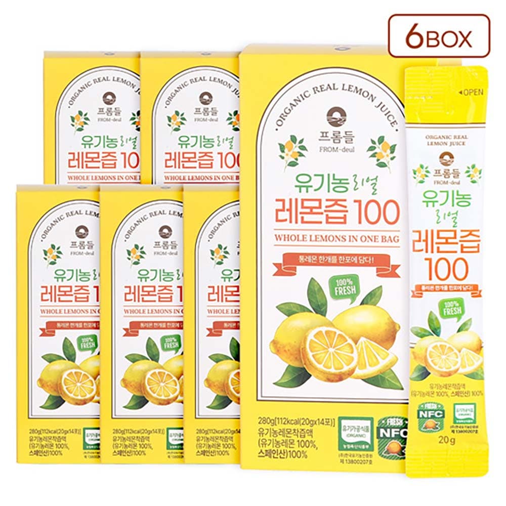 프롬들 유기농 레몬즙 100% 20g*14포(280g) 6개입