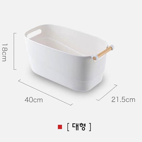 우드 손잡이 소품정리 바구니 바스켓 (대형)
