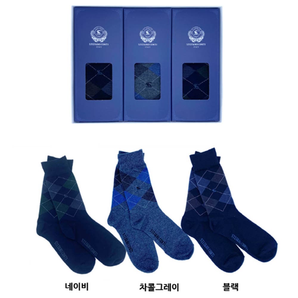스테파노콘티 아가일 남성양말 1족