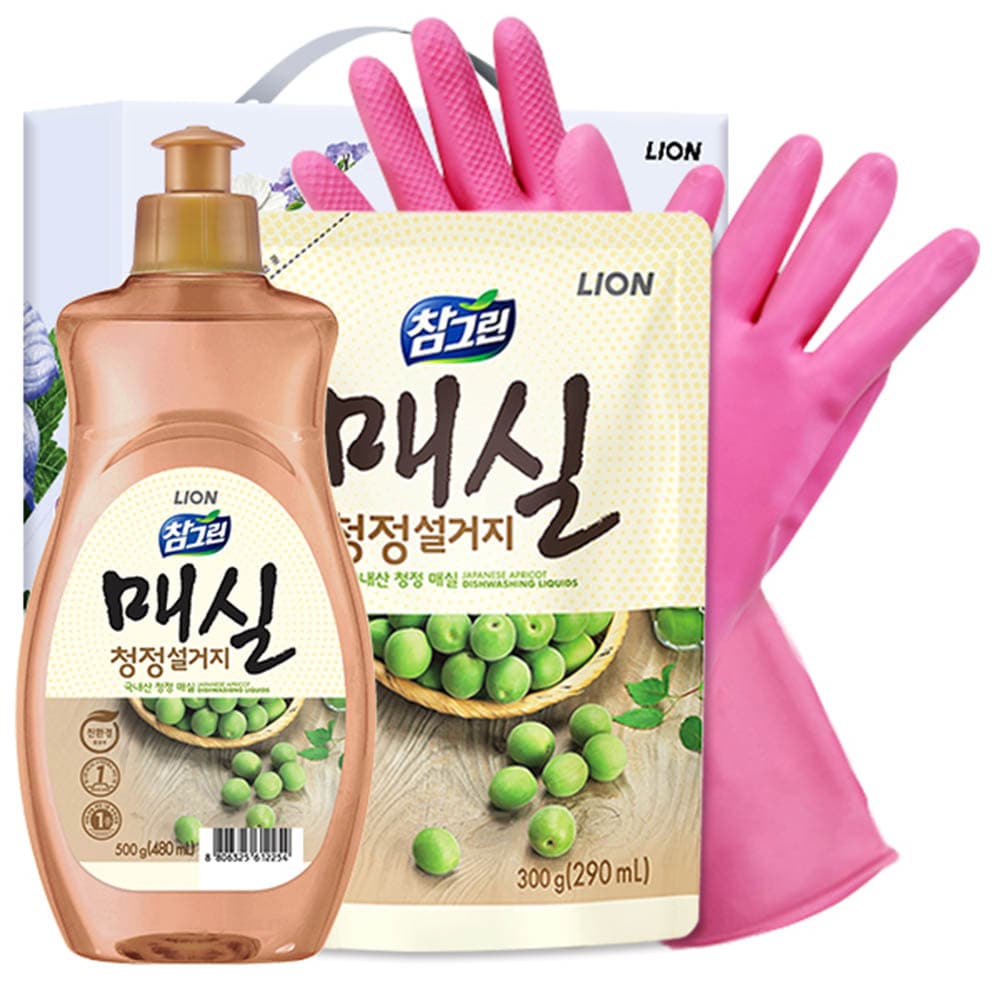(친환경)참그린매실500용기 매실300리필 고무장갑32cm(3종)