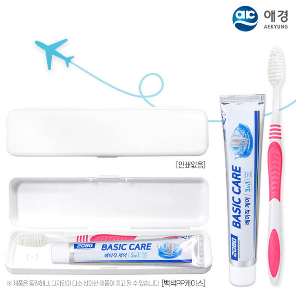 (PP,백색)애경 베이직케어치약50g 미세모칫솔세트