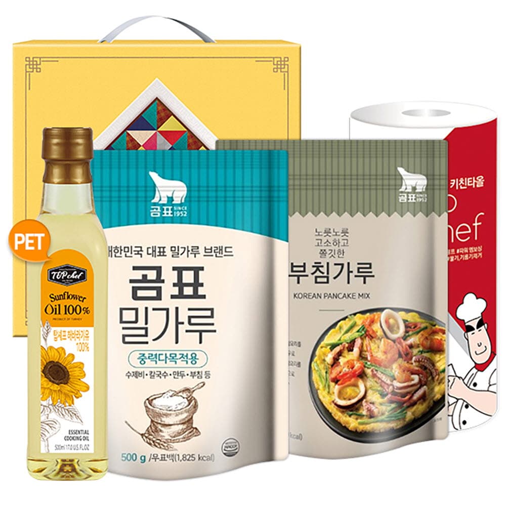 탑셰프페트해바라기유 곰표밀가루 부침가루 키친타올(4종)