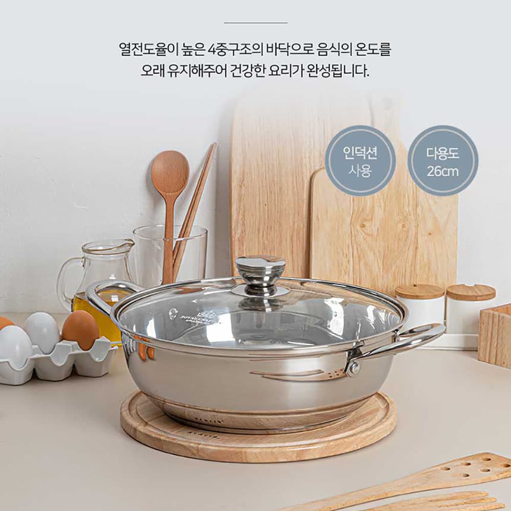 로얄그래프톤 리썸 IH 스텐냄비 파티웍26 RG1149