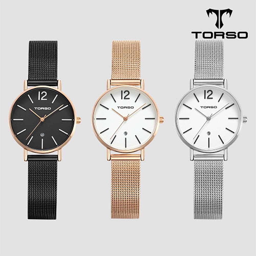 토르소 도로스 데이트 워치 여성 메쉬 밴드 시계 T101F-MS(색상 택1)
