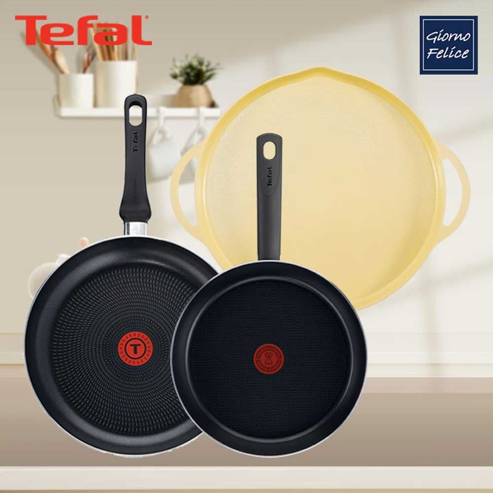테팔 초코브라우니 티타늄 프라이팬 24cm+드레스블루 티타늄 프라이팬 28cm+죠르노펠리체 인덕션 멀티 그리들 34cm 옐로 TFC-CB4DB8IGY