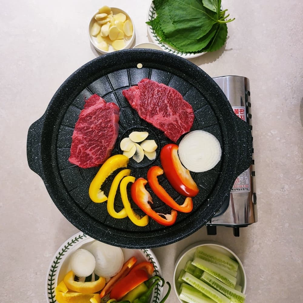 셰프라인 오일 디스차지 마블 그릴팬 30cm