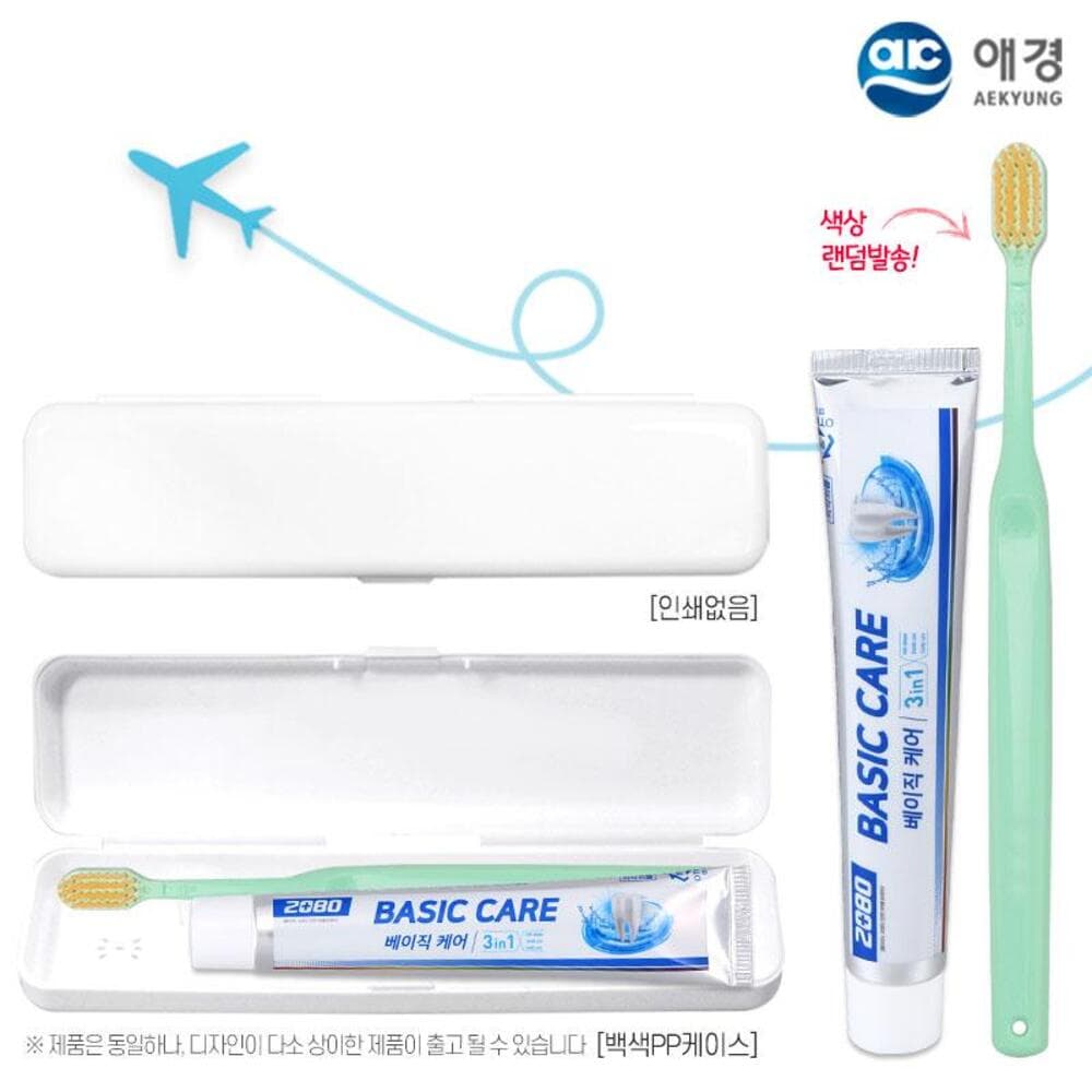 (PP,투명,4도인쇄)애경 베이직케어치약50g 미세모칫솔세트 100개