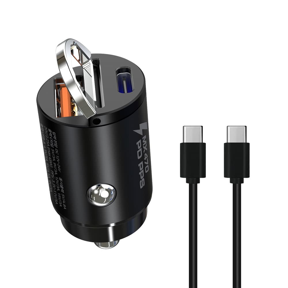엑스트라 MX470 초고속 PD USB-A 듀얼 차량용 충전기(매립형/블랙)