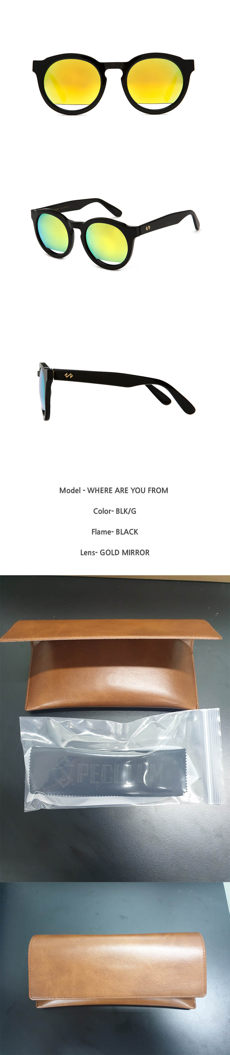 스페쿨룸 선글라스 WHERE ARE YOU FROM BLK/G 상세이미지