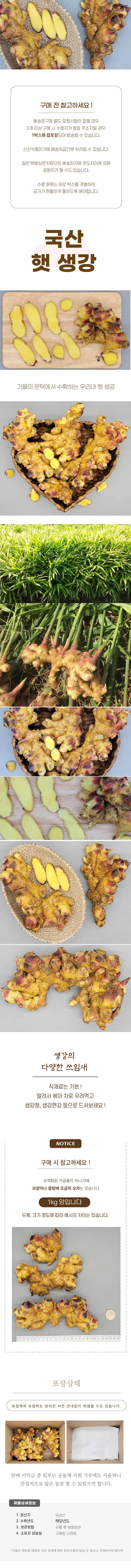 24년산 국산 생강 4kg(특품) 상세이미지