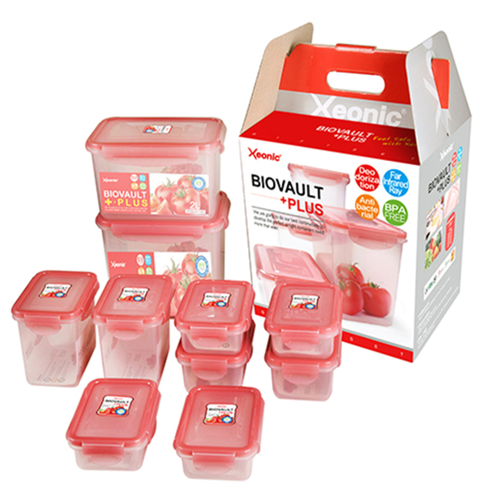 바이오볼트 플러스 향균 밀폐용기 20P (300ML 4개 /450ML 2개/840ML 2개/2L 1개/3L 1개) 상세이미지