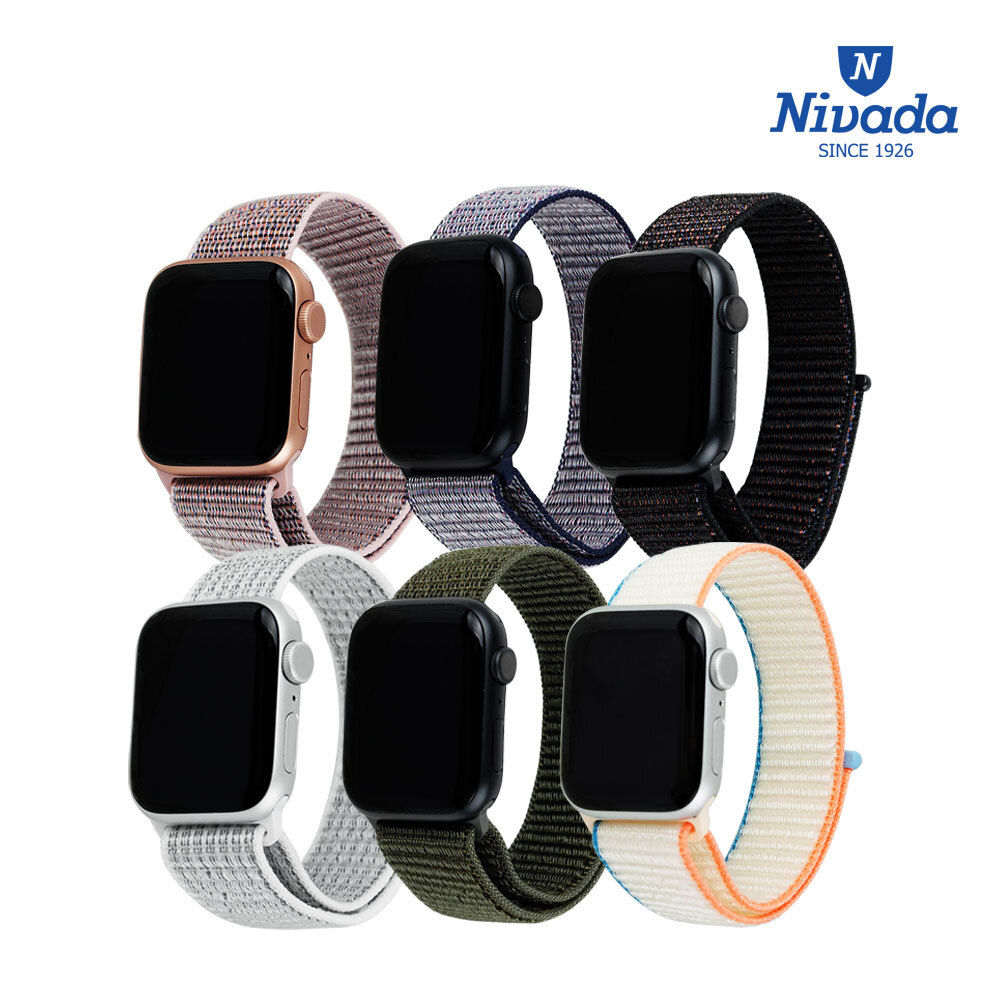 니바다 NVD 5006 애플워치 호환용 스트랩 나일론 스포츠 루프밴드 7 SE 6 5 4 3 2 1 세대 (38/40/41mm 호환) 상세이미지